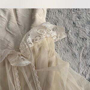 crème dress with rip